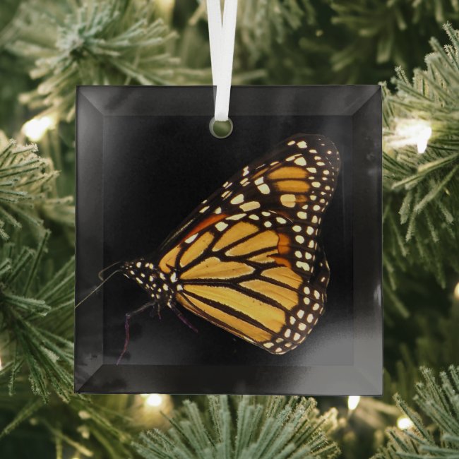 Monarch Butterfly Beveled Glass Ornament