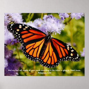 Monarch Butterfly Bible Verse Nature Print