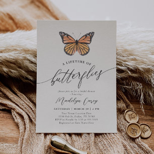 Monarch Butterfly Bridal Shower Invitation