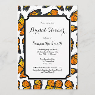 Monarch Butterfly Bridal Shower Invitation