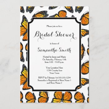 Monarch Butterfly Bridal Shower Invitation by prettypicture at Zazzle