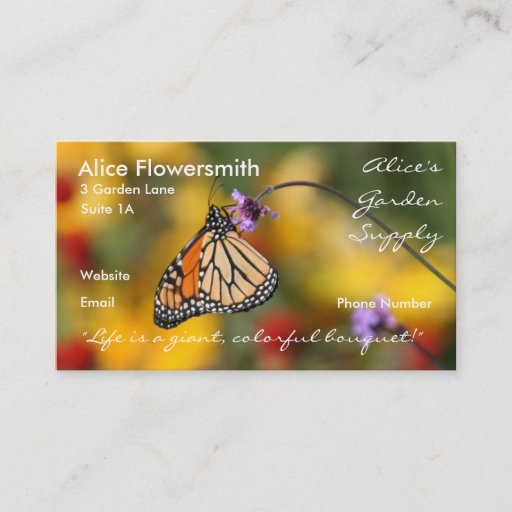 Customizable Monarch Butterfly Business Card