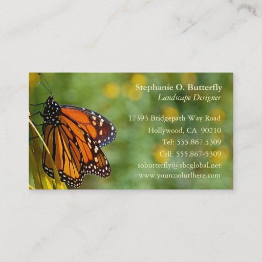 Customizable Monarch Butterfly Business Card 3