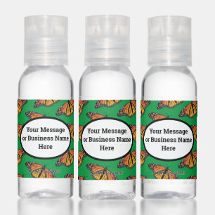 Monarch Butterfly Business Logo Name Message Hand Sanitizer