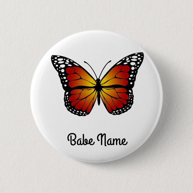 Monarch Butterfly Button (Front)