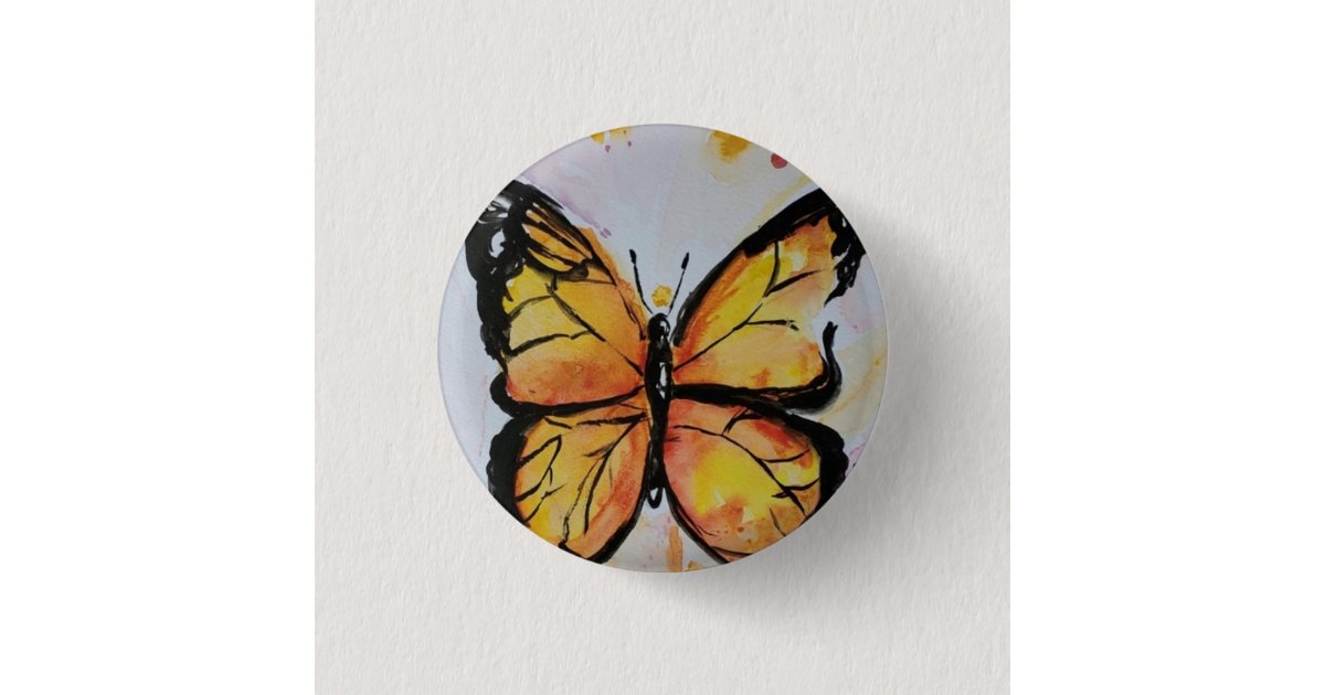 Monarch Butterfly Button | Zazzle