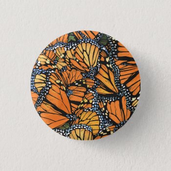 Monarch Butterfly Button by timfoleyillo at Zazzle