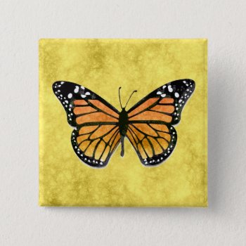 Monarch Butterfly Button by manewind at Zazzle