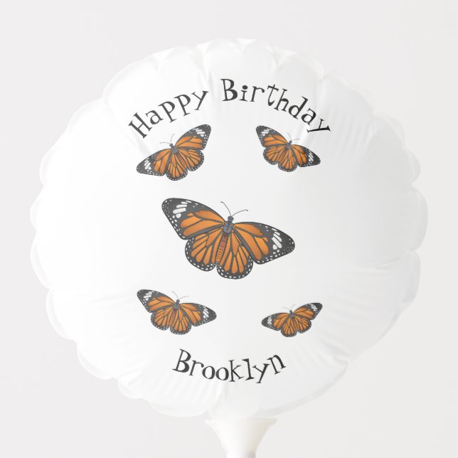 Monarch butterfly cartoon illustration balloon (Front)