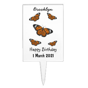 Monarch butterfly cartoon illustration  cake topper