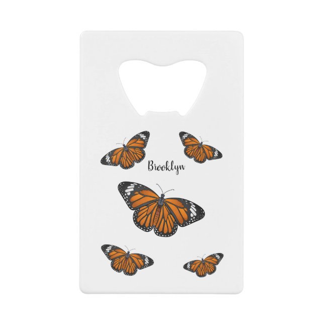 Monarch butterfly cartoon illustration  credit card bottle opener (Front)
