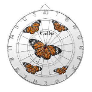 Monarch butterfly cartoon illustration dart board