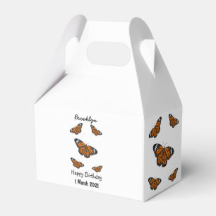 Monarch butterfly cartoon illustration favor boxes