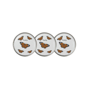 Monarch butterfly cartoon illustration golf ball marker