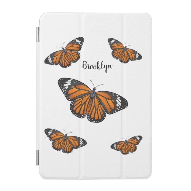 Monarch butterfly cartoon illustration  iPad mini cover (Front)