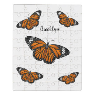 Monarch butterfly cartoon illustration jigsaw puzzle