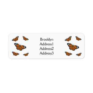 Monarch butterfly cartoon illustration label