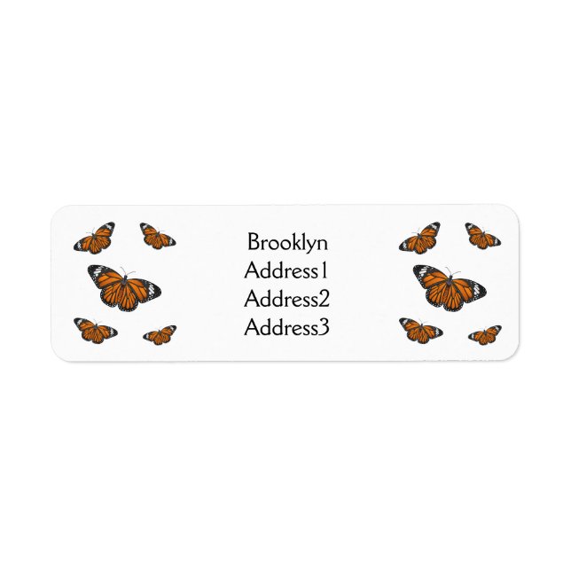 Monarch butterfly cartoon illustration label (Front)