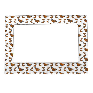 Monarch butterfly cartoon illustration magnetic frame