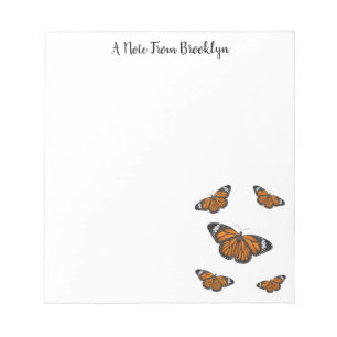 Monarch butterfly cartoon illustration notepad