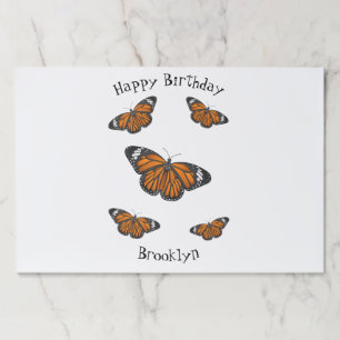 Monarch butterfly cartoon illustration paper pad