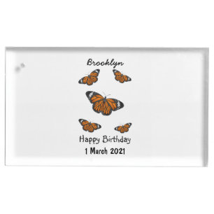 Monarch butterfly cartoon illustration place card holder