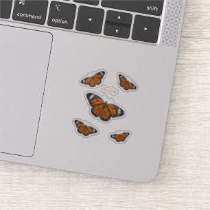 Monarch butterfly cartoon illustration sticker