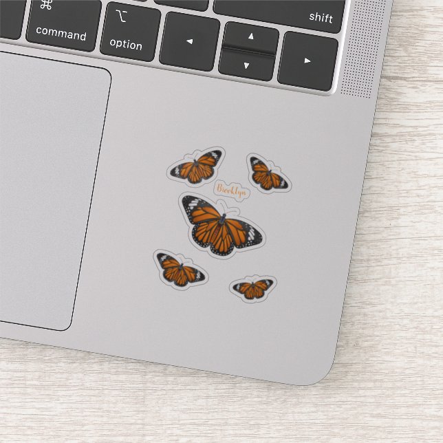 Monarch butterfly cartoon illustration sticker (Detail)
