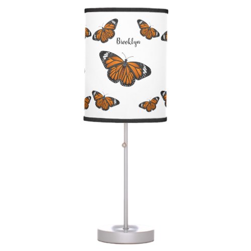 Monarch butterfly cartoon illustration  table lamp