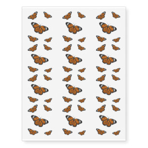 Monarch butterfly cartoon illustration temporary tattoos