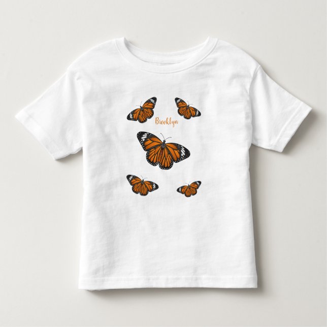 Monarch butterfly cartoon illustration  toddler t-shirt (Front)