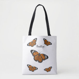Monarch butterfly cartoon illustration  tote bag