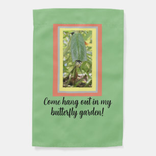 Monarch butterfly caterpillar garden flag