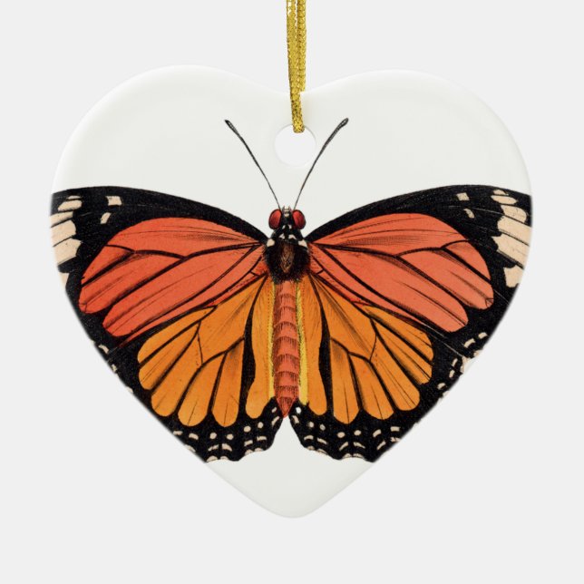 Monarch Butterfly Ceramic Ornament (Front)