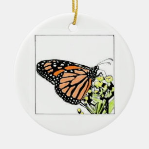 Monarch Butterfly Ceramic Ornament
