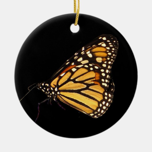 Monarch Butterfly Ceramic Ornament (Front)