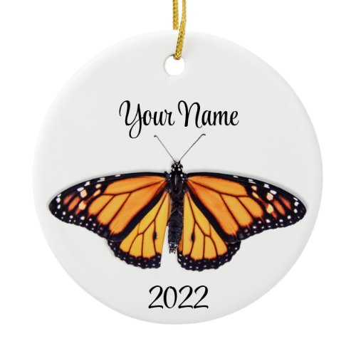Monarch butterfly ceramic ornament