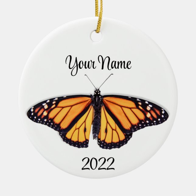 Monarch butterfly ceramic ornament (Front)