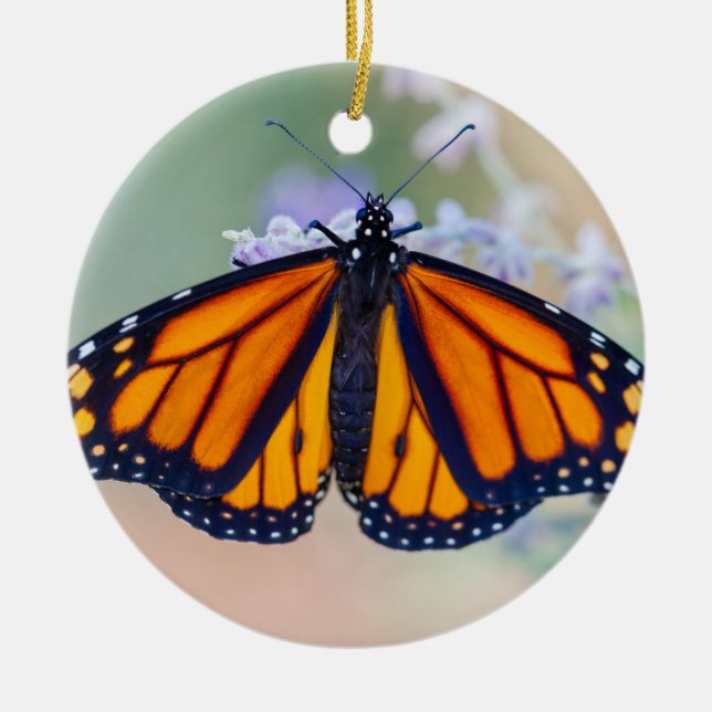 Monarch Butterfly Ceramic Ornament (Front)