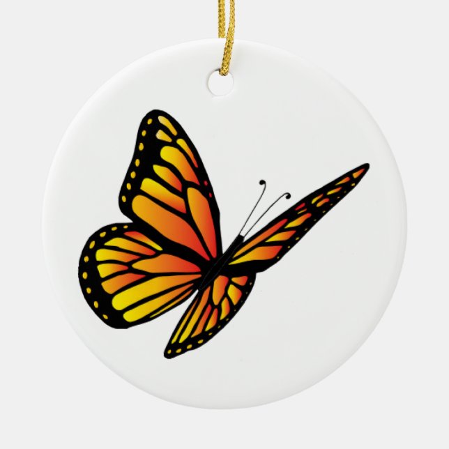 Monarch butterfly ceramic ornament (Front)