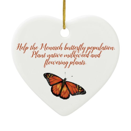 Monarch butterfly ceramic ornament