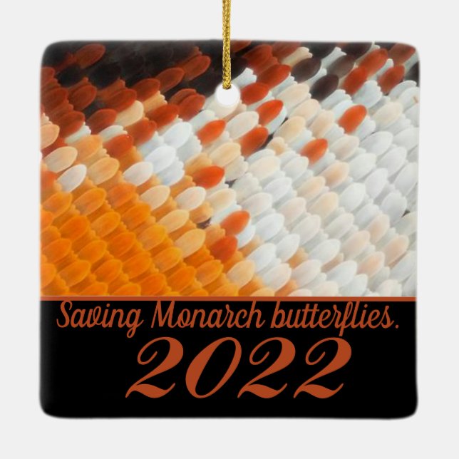 Monarch butterfly ceramic ornament (Back)