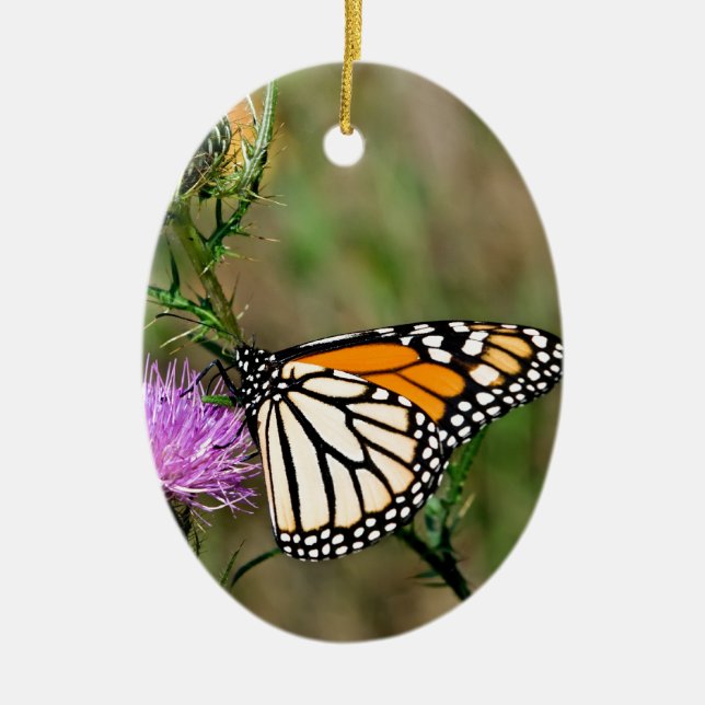 Monarch Butterfly Ceramic Ornament (Front)