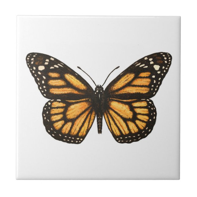 Monarch butterfly ceramic tile (Front)
