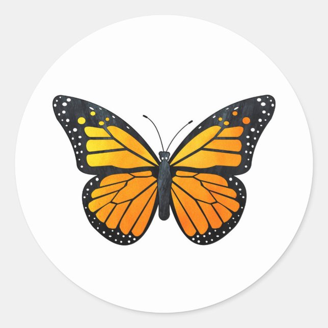 Monarch Butterfly Classic Round Sticker (Front)