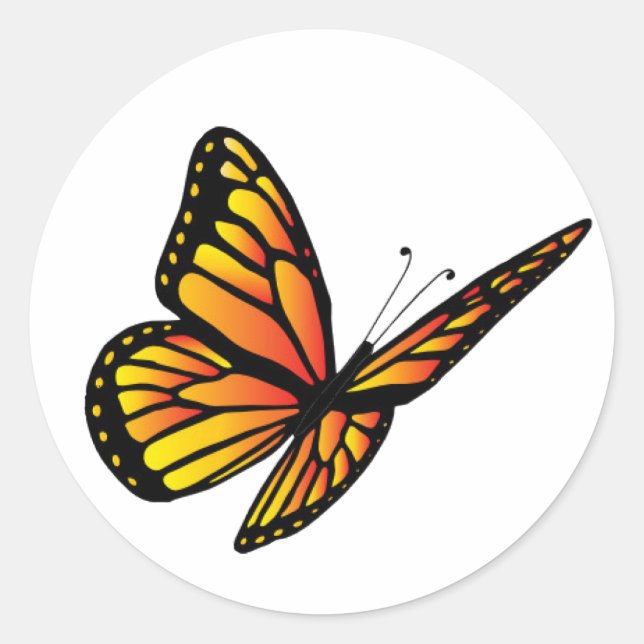 Monarch butterfly classic round sticker (Front)