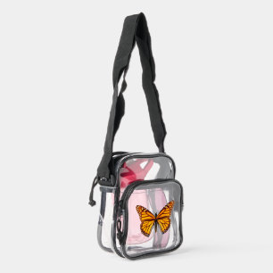 Monarch Butterfly Clear Crossbody Bag