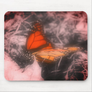 Monarch Butterfly Close Up Black And White  Mouse Pad