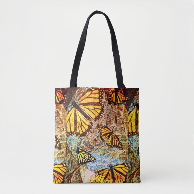 Monarch butterfly collage tote (Front)