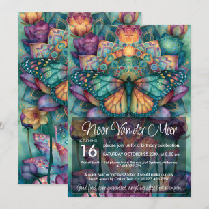 Monarch Butterfly Colorful Animal Lover Design Invitation